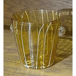 Vintage Venini Disaronno Murano hand blown glass yellow amber art glass